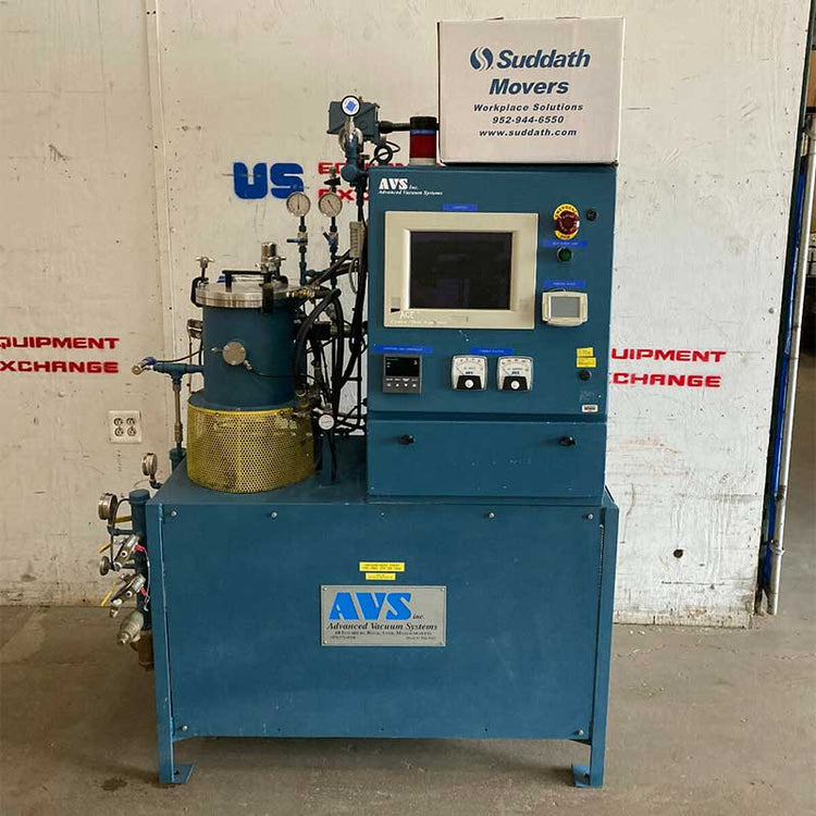 used blue lab hood avs vacuum furnace in warehouse